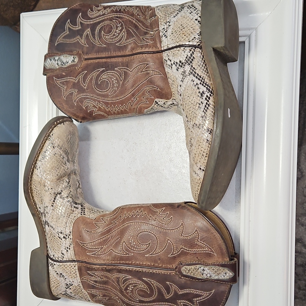 Cody James Exotic Python Print Leather Cowboy Boo… - image 5